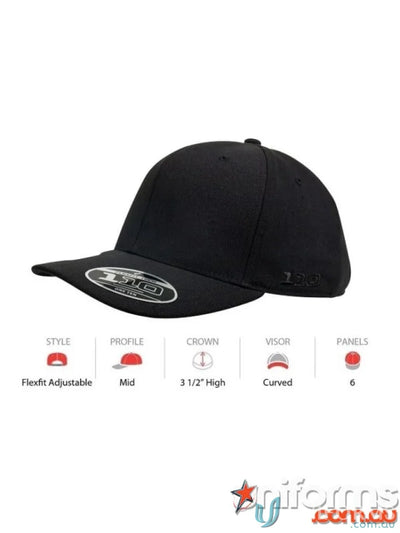 Black Flexfit Baseball Cap perfect for uniforms and workwear look