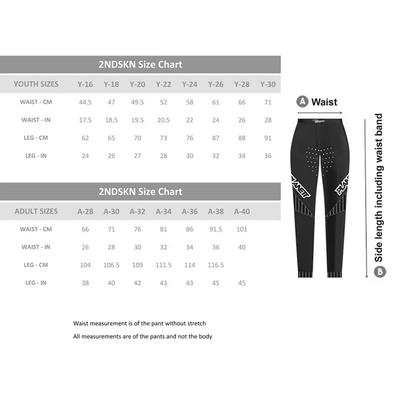 Clothing size chart.