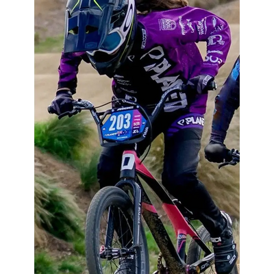 BMX racer on a bicycle.