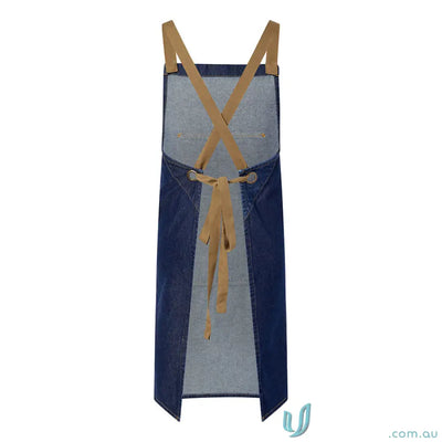 WorkCraft CA033 Denim Bib Apron With Pouch in blue