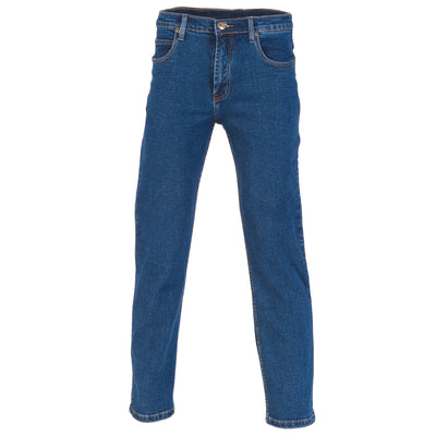 Classic cotton denim jeans with straight-leg cut and traditional stitching