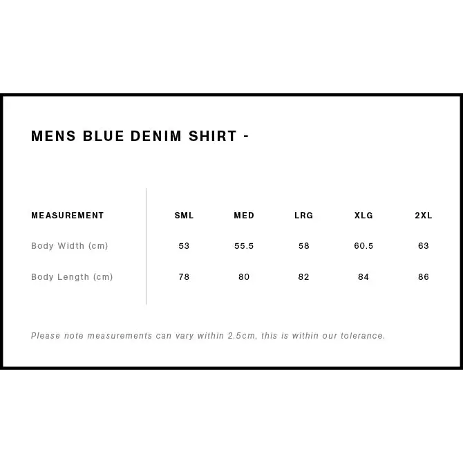 Mens Shirts 5409-Denim Denim Shirt