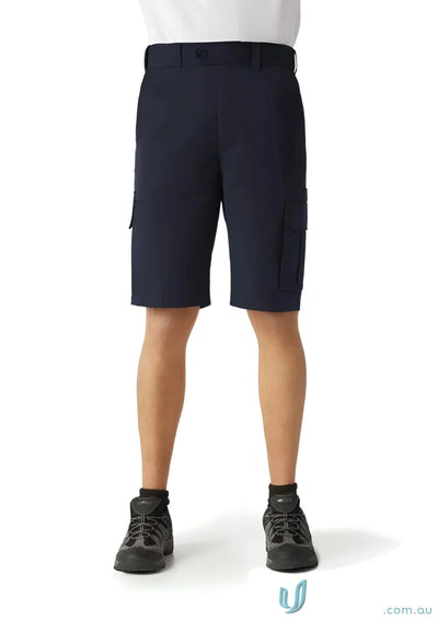 Mens Detroit short navy blue cargo shorts with biz flexi-band waistband from Biz Collection Detroit