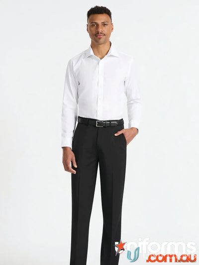 Man in Dexter Long Sleeve Shirt made from premium cotton with a wrinkle-free finish