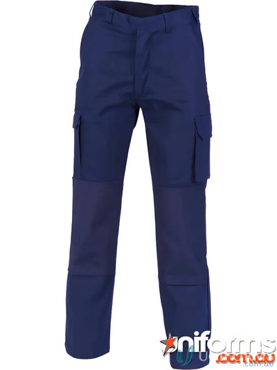 Navy blue DNC Cordura Knee Patches Cargo Pants with durable patch cargo design