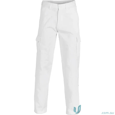 White DNC Cotton Drill Cargo Pants perfect for casual looks and comfy style