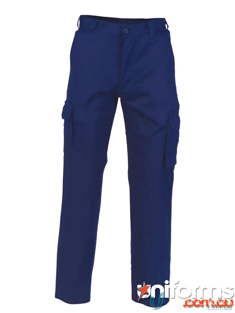 Blue DNC Lightweight Cool-Breeze Cotton Cargo Pants perfect for casual wear