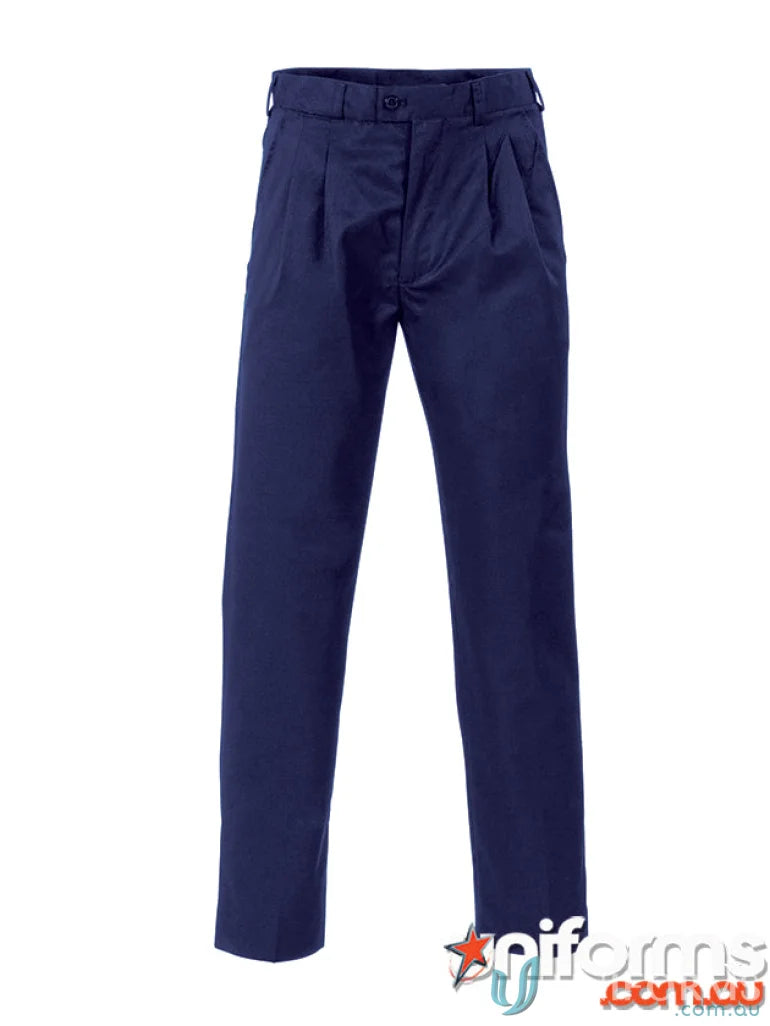 Navy blue DNC Pleat Permanent Press Trouser ideal for uniforms and workwear
