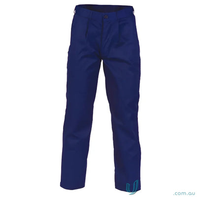 Blue work pants from DNC PolyCotton Pleat Front Work Trousers, comfortable polyester cotton style