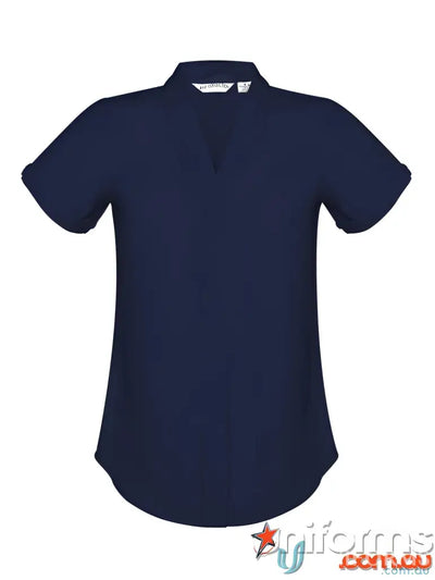 Navy blue women’s Polo shirt from EILBECK Ladies SS Blouse, perfect for workwear or uniforms