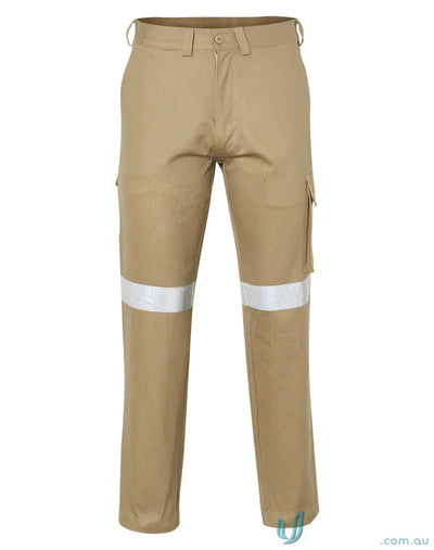 Eldarin 3M Taped Drill STOUT Pants with khaki work pants and reflective stripes for work uniforms
