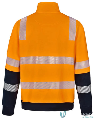 Orange and navy high-visibility sweatshirt from Eldarin Vic Rail Jumper workwear collection