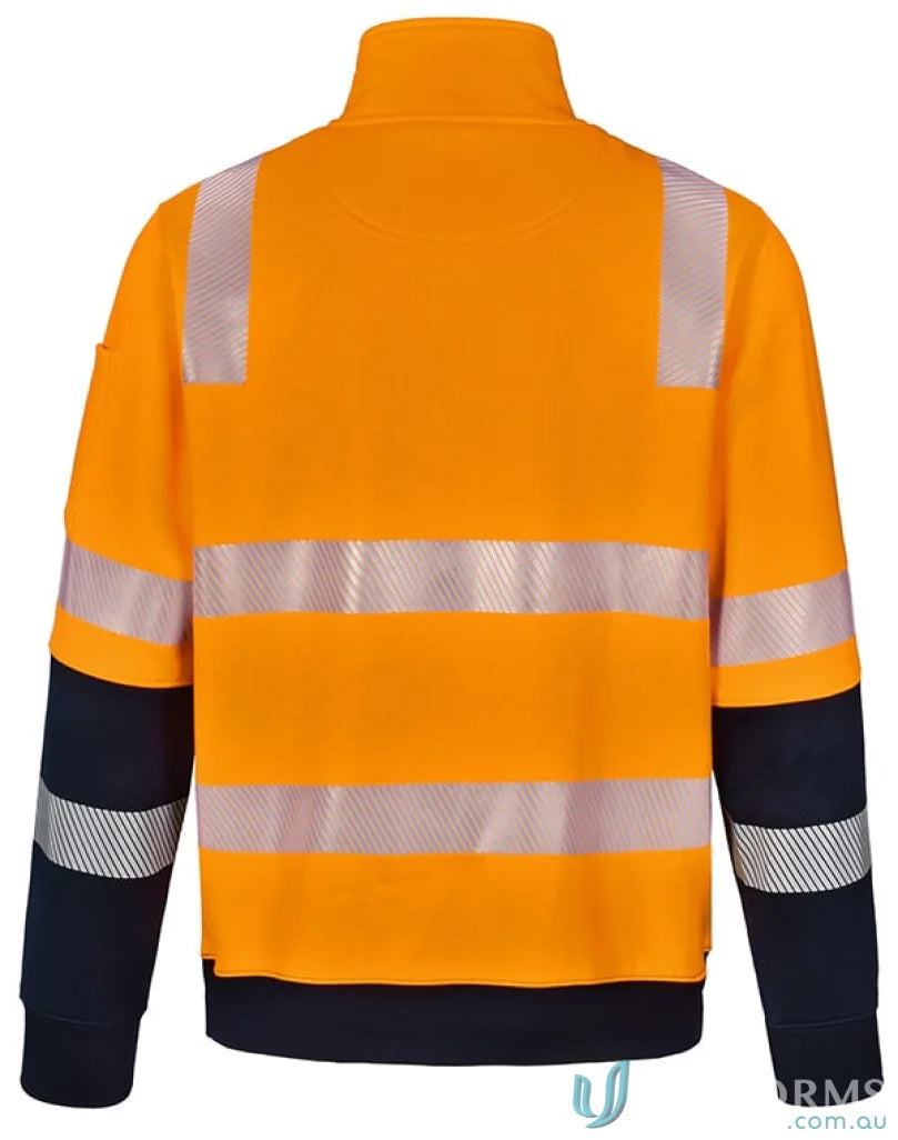 Orange and navy high-visibility sweatshirt from Eldarin Vic Rail Jumper workwear collection