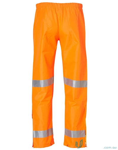 Orange reflective safety pants with waterproof design and reflective tapes for uniforms