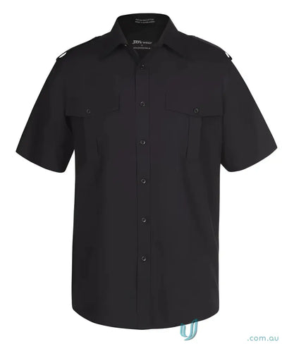 JBs 6ES Epaulette SS Shirt in Black