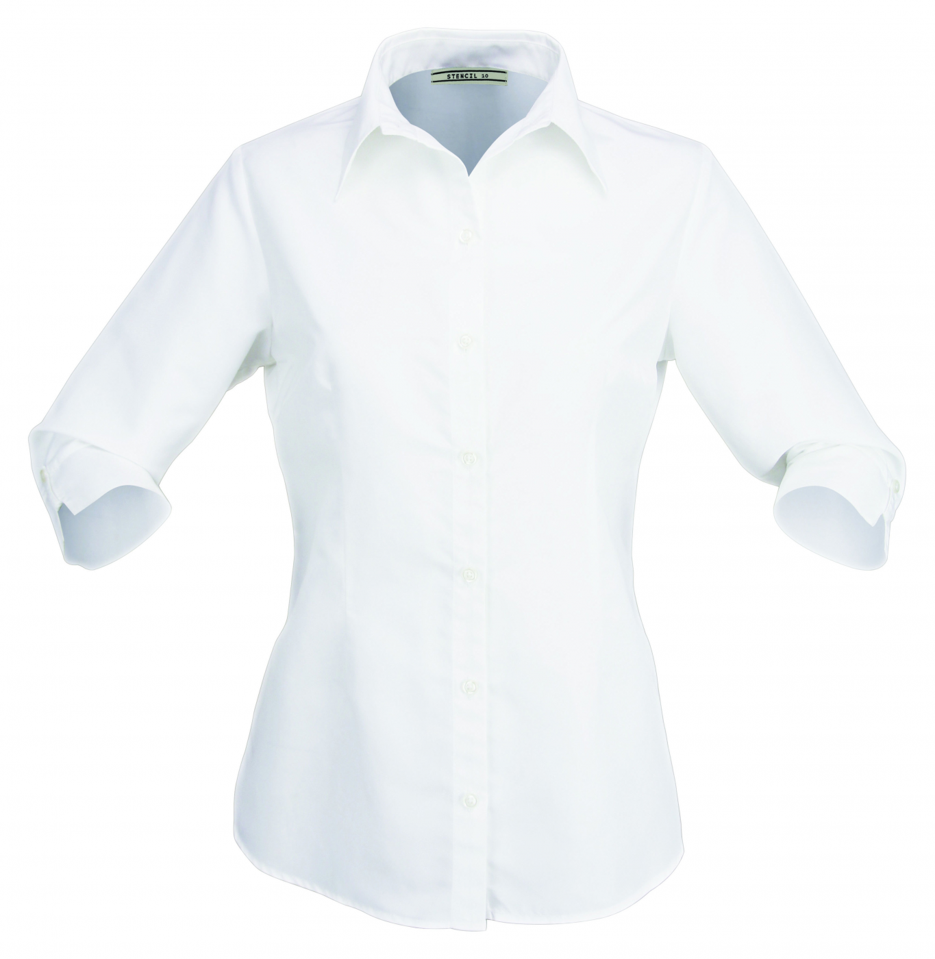 breathable shirt 2161Q Essential Ladies' 3Q Sleeve Cotton Blend Shirt in White