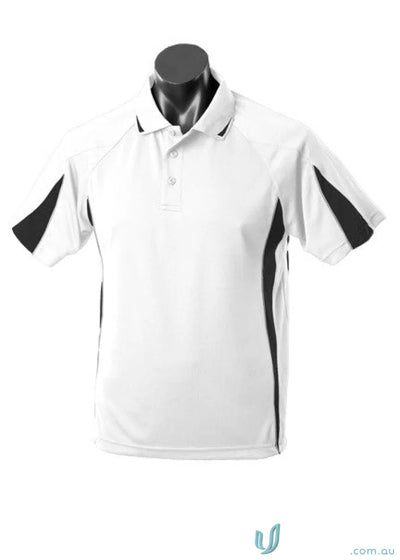 Aussie Pacific 1304 Eureka Polo in White/Black