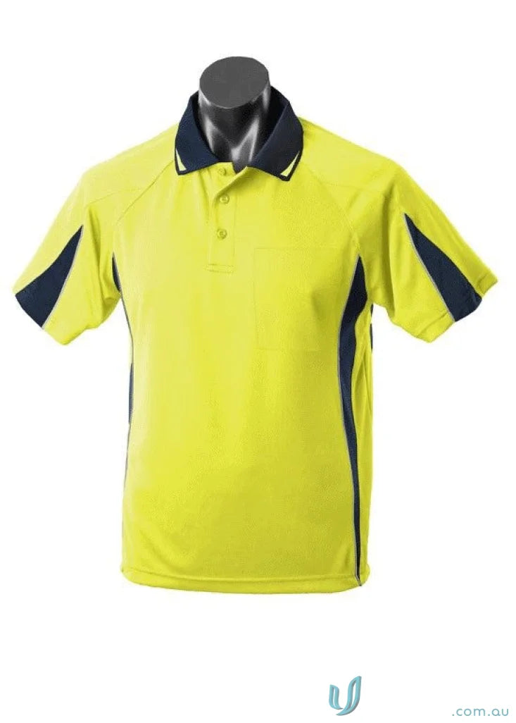 Aussie Pacific 1304 Eureka Polo in Yellow/Navy