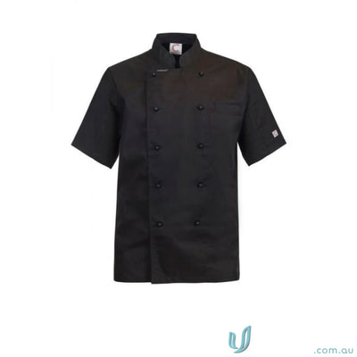 WorkCraft CJ052 Executive Chef Light SS Jacket with press studs in black