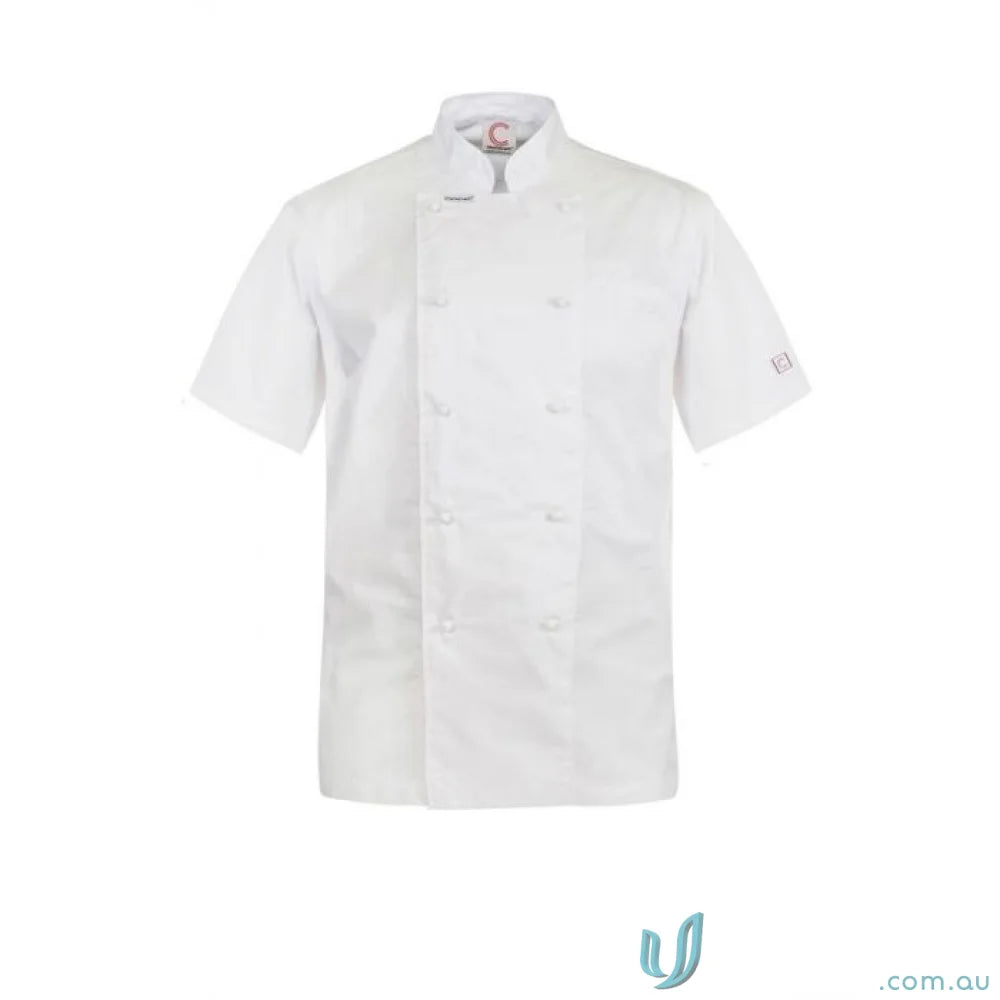 WorkCraft CJ052 Executive Chef Light SS Jacket with press studs in white front product image