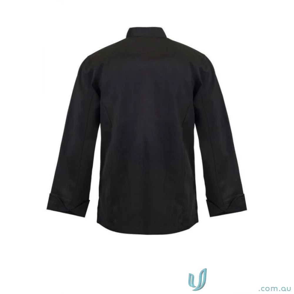 WorkCraft CJ051 Executive Chef LS Jacket With Press Studs in black
