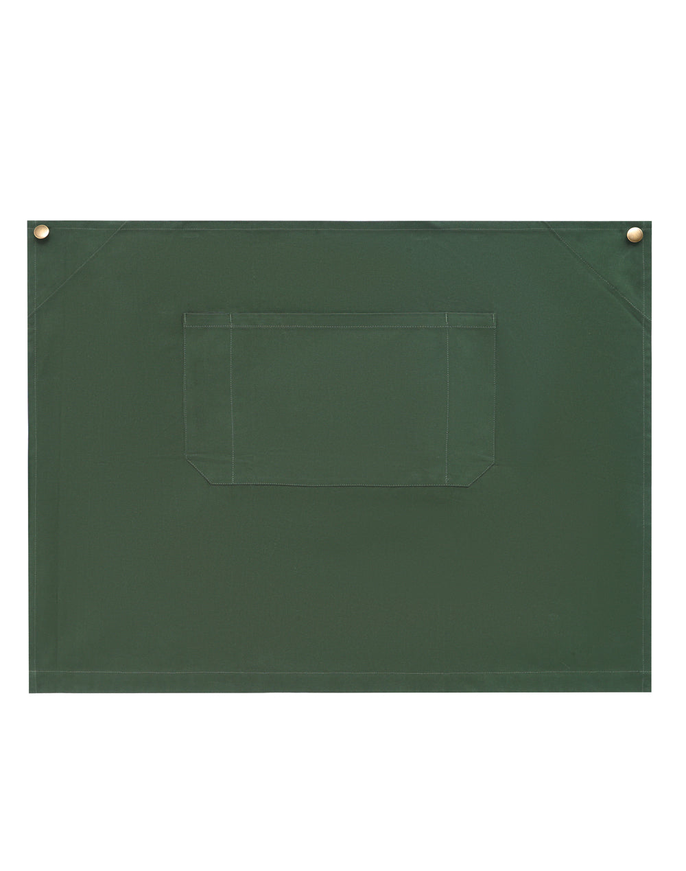 Fitzroy half waist apron with dark green canvas organizer and brass rivets