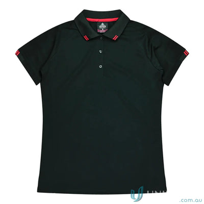 Aussie Pacific 1308 Flinders Polo in Black/Red