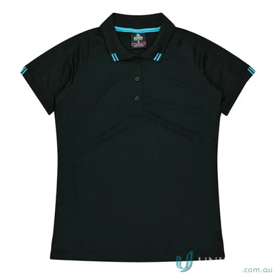 Aussie Pacific 1308 Flinders Polo in Black/Teal