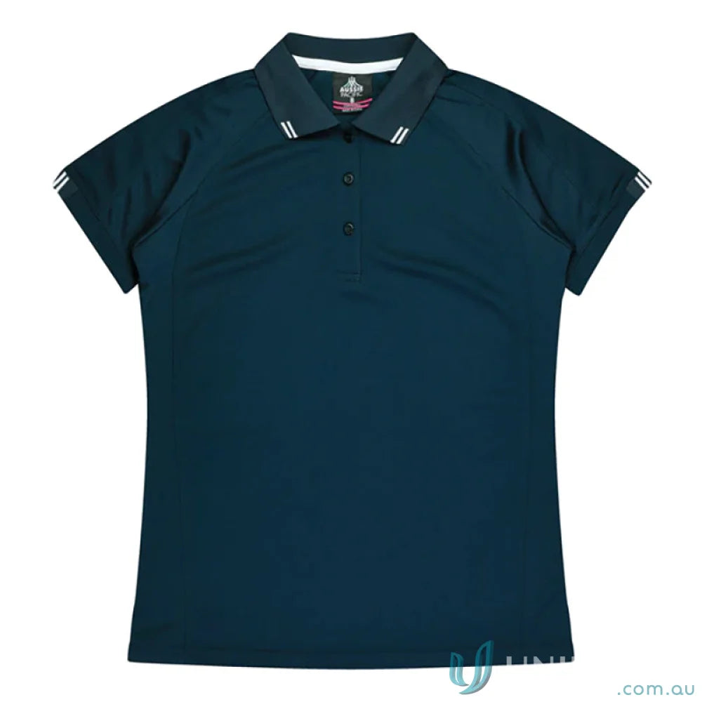 Aussie Pacific 1308 Flinders Polo in Black/White
