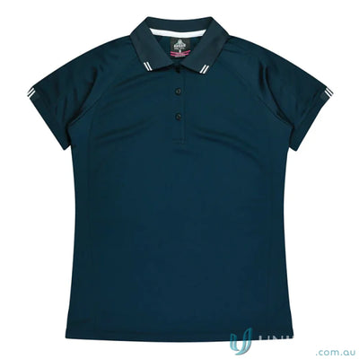 Aussie Pacific 1308 Flinders Polo in Black/White