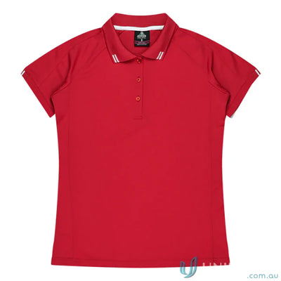 Aussie Pacific 1308 Flinders Polo in Red/White