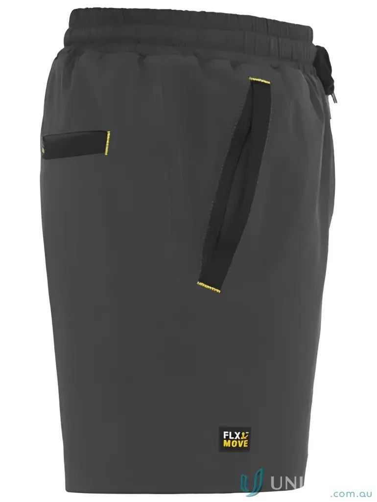 Gray Flx & Move 4-Way Stretch Elastic Waist Short made with stretchy elastic fabric