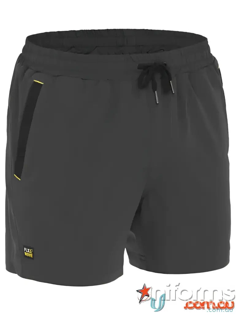 Gray Flx & Move™ 4-Way stretch elastic waist short with drawstring for active wear