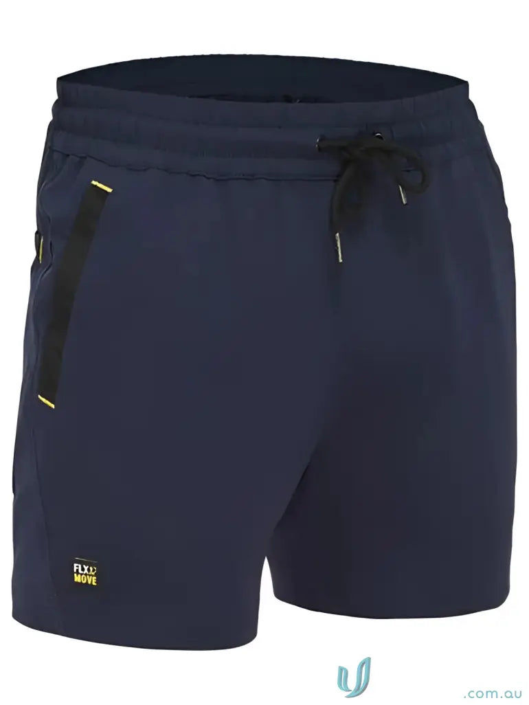 Navy blue Flx & Move™ 4-Way Stretch Elastic Waist Short with stretch elastic fabric