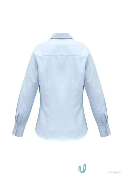 Light blue FMIG Ladies Premium Cotton LS Shirt ideal for work uniforms and workwear