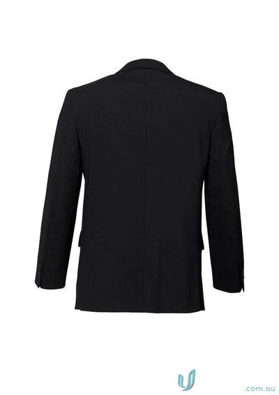 Black suit jacket from FMV Mens Wool Suit Collection, perfect for workwear and comfort