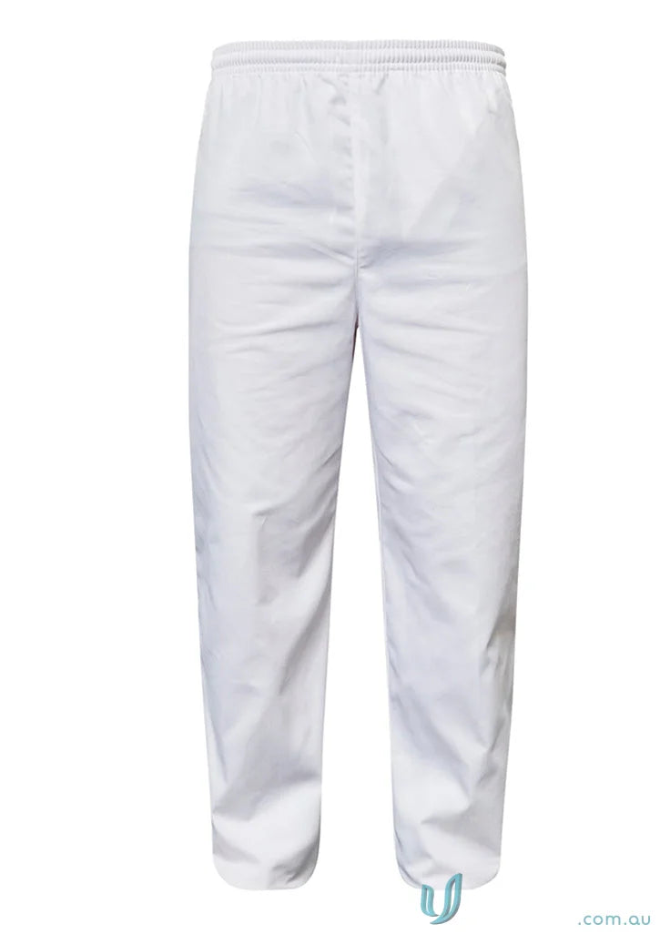WorkCraft WP3019 Food Industry Elastic Drawstring White Pant in white