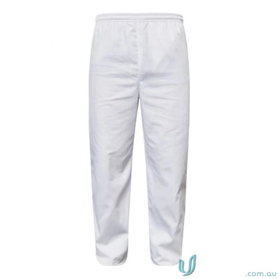 WorkCraft WP3019 Food Industry Elastic Drawstring White Pant in white