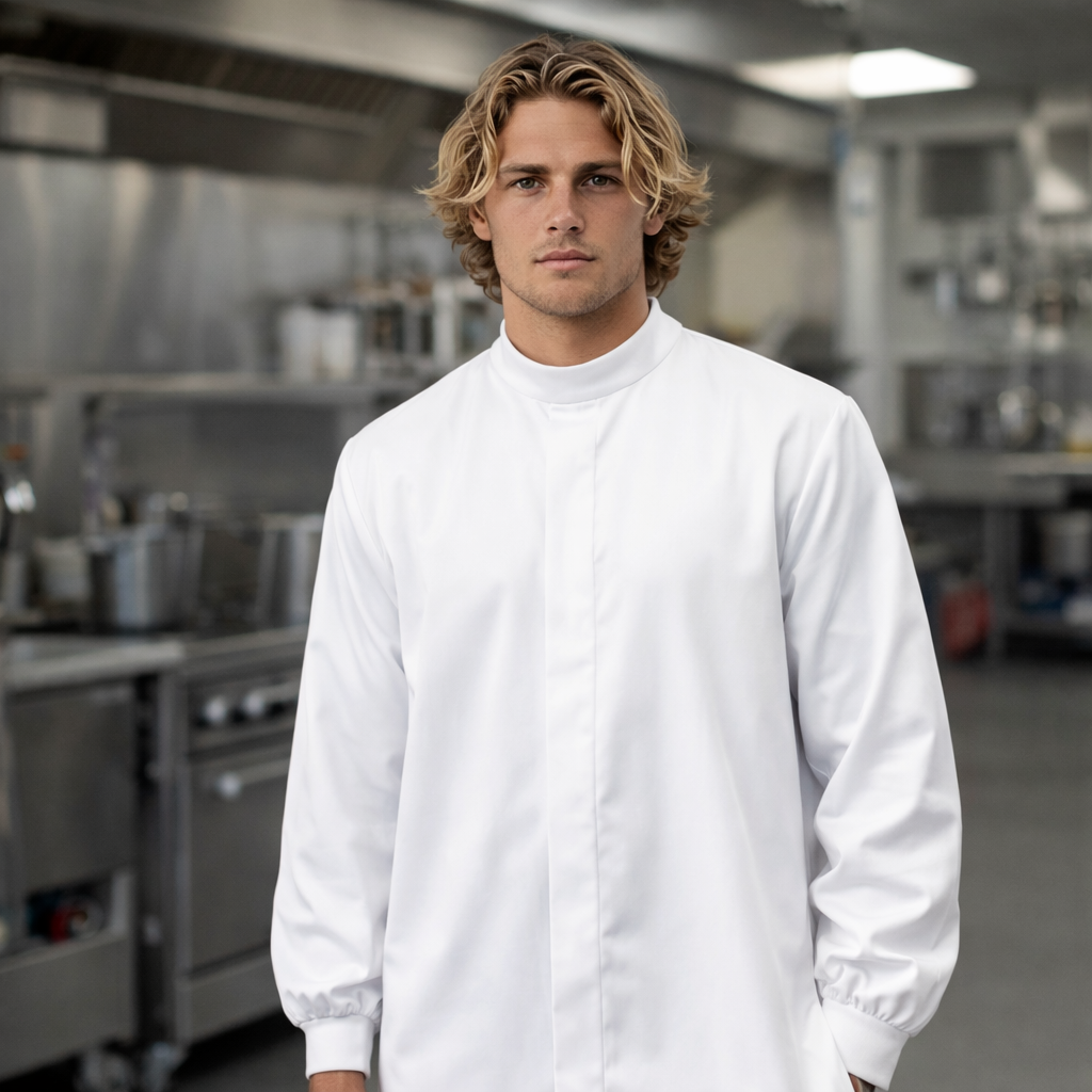 WorkCraft WJ3020 Food Industry Long Length Dust Coat in White front product image