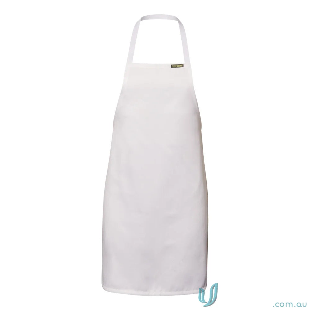 WorkCraft CA012 Full Bib Apron 100% Polyester in white front product image