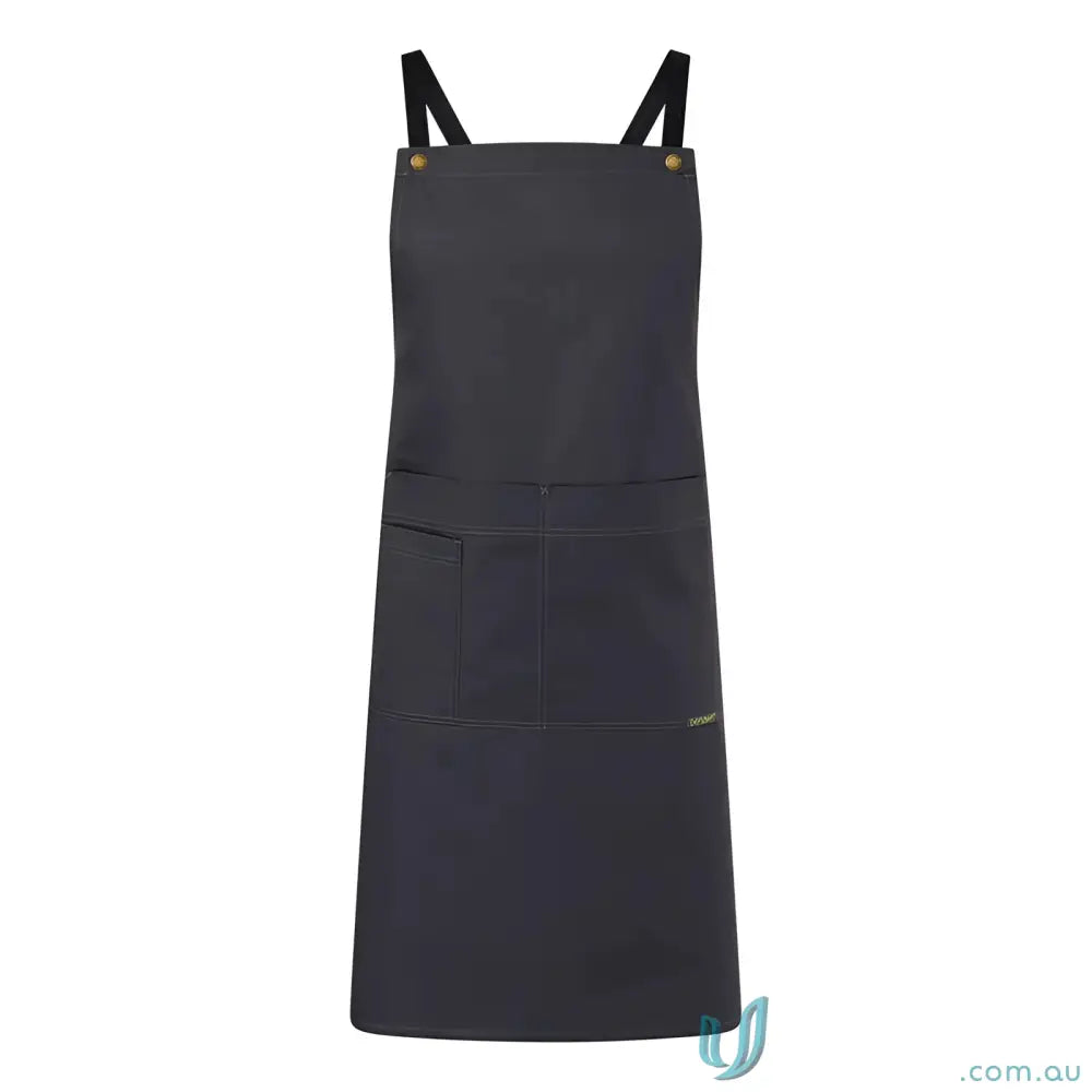 WorkCraft CA031 Full Bib Apron With Pockets in charcoal