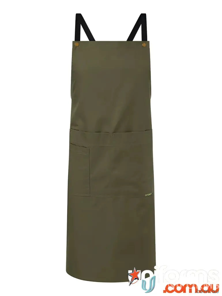 WorkCraft CA031 Full Bib Apron With Pockets in olive