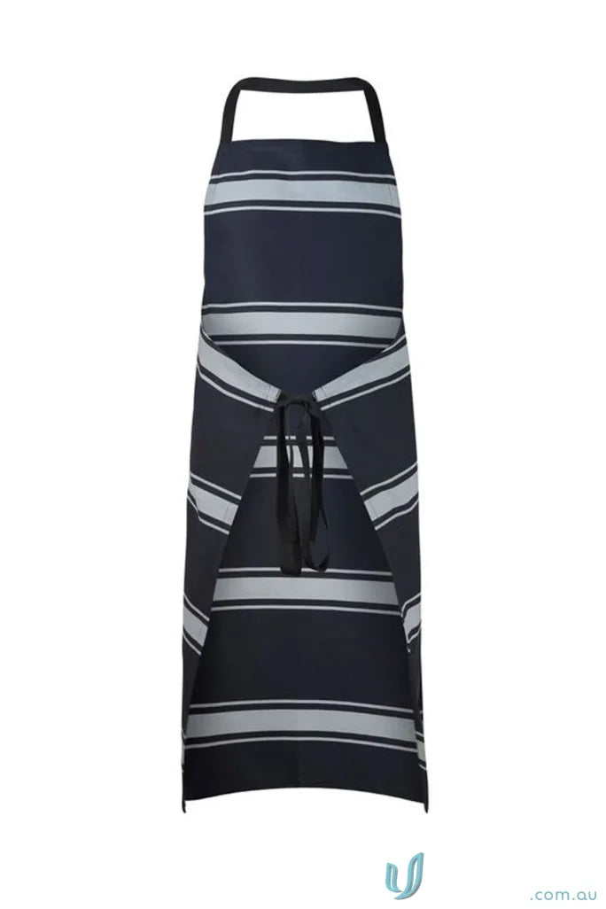 WorkCraft CA006 Full Bib Butchers Stripe Apron in Navy/White