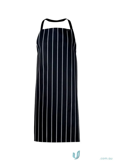 WorkCraft CA005 Full Bib Cafe Stripe Apron in Navy/White