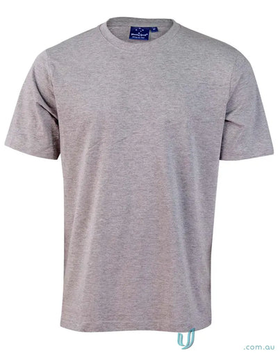 Gray short-sleeved T-shirt made from comfy combed cotton, perfect for uniforms or workwear