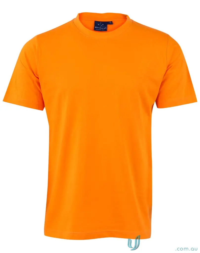 Orange short-sleeved T-shirt made of combed cotton from Full Colour Print Kids Semi Fit Tee for uniforms or workwear