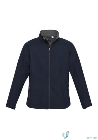 Navy blue Geneva Softshell Jacket from biz tech J307M, perfect for outdoor use
