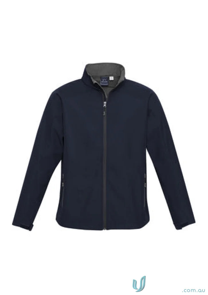 Navy blue Geneva Softshell Jacket from biz tech J307M, perfect for outdoor use