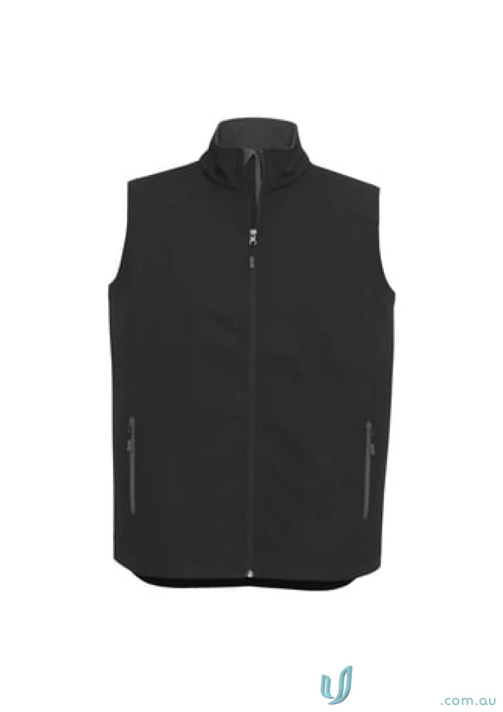 Black Geneva Softshell Vest from J404M Collection Mens, Biz Collection Mens