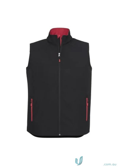 Black and red Geneva Softshell Vest from J404M Collection Mens in Biz Collection Mens